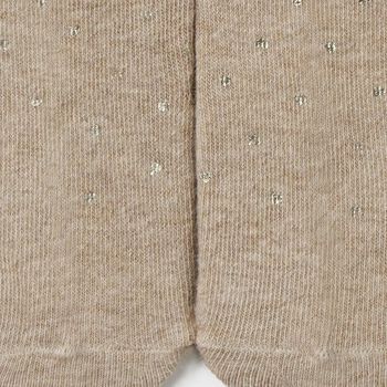 Younger Girls Beige & Gold Heart Tights