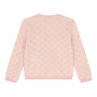 Baby Girls Pink Logo Jacquard Cardigan, 2, hi-res