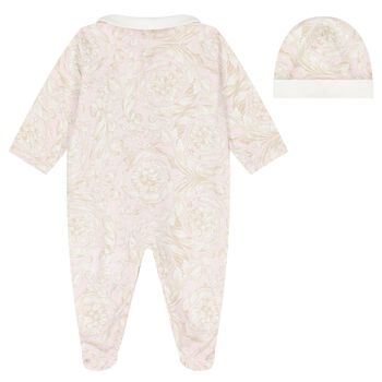 Baby Pink Barocco Babygrow Gift Set