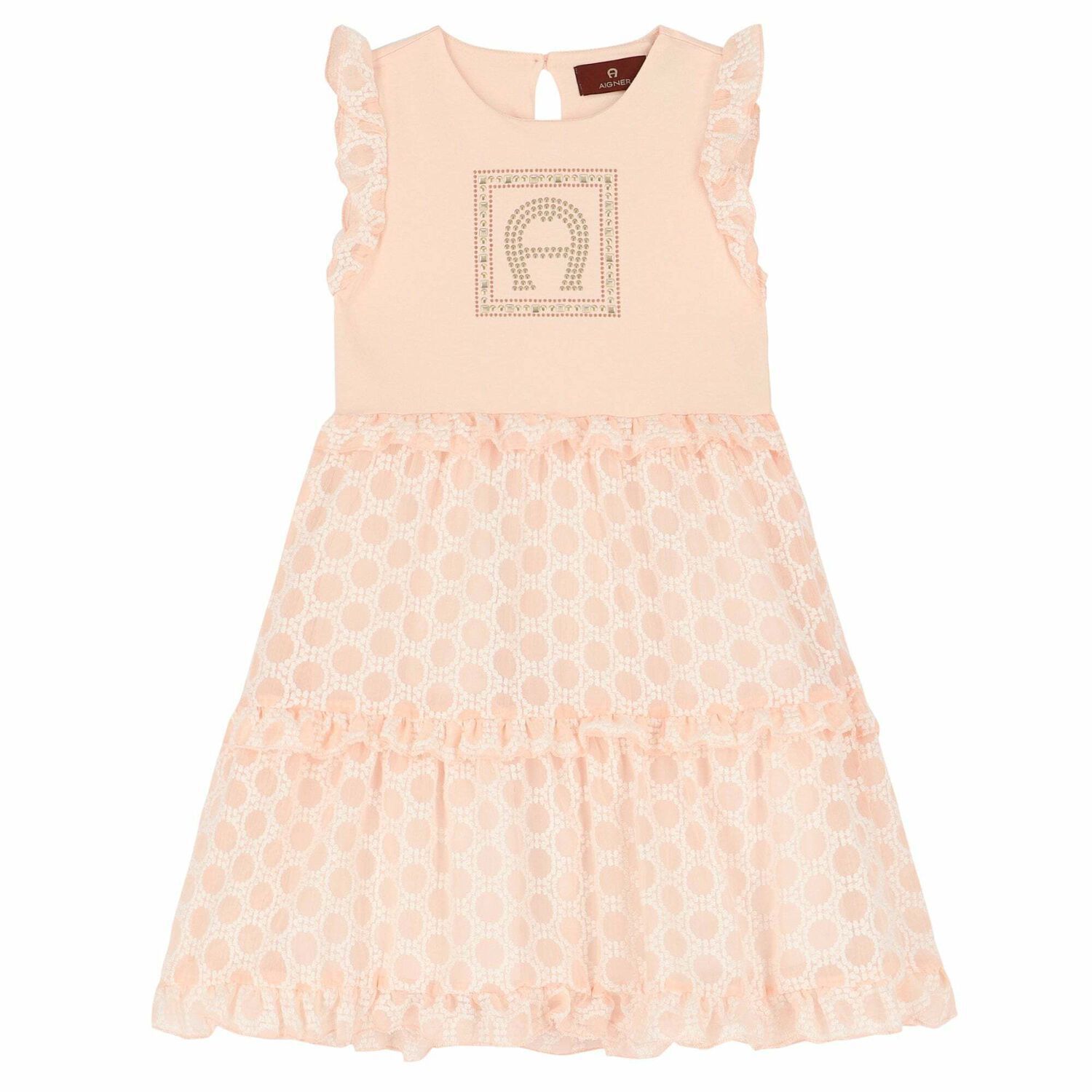 Girls Pink Logo Dress, 1, hi-res