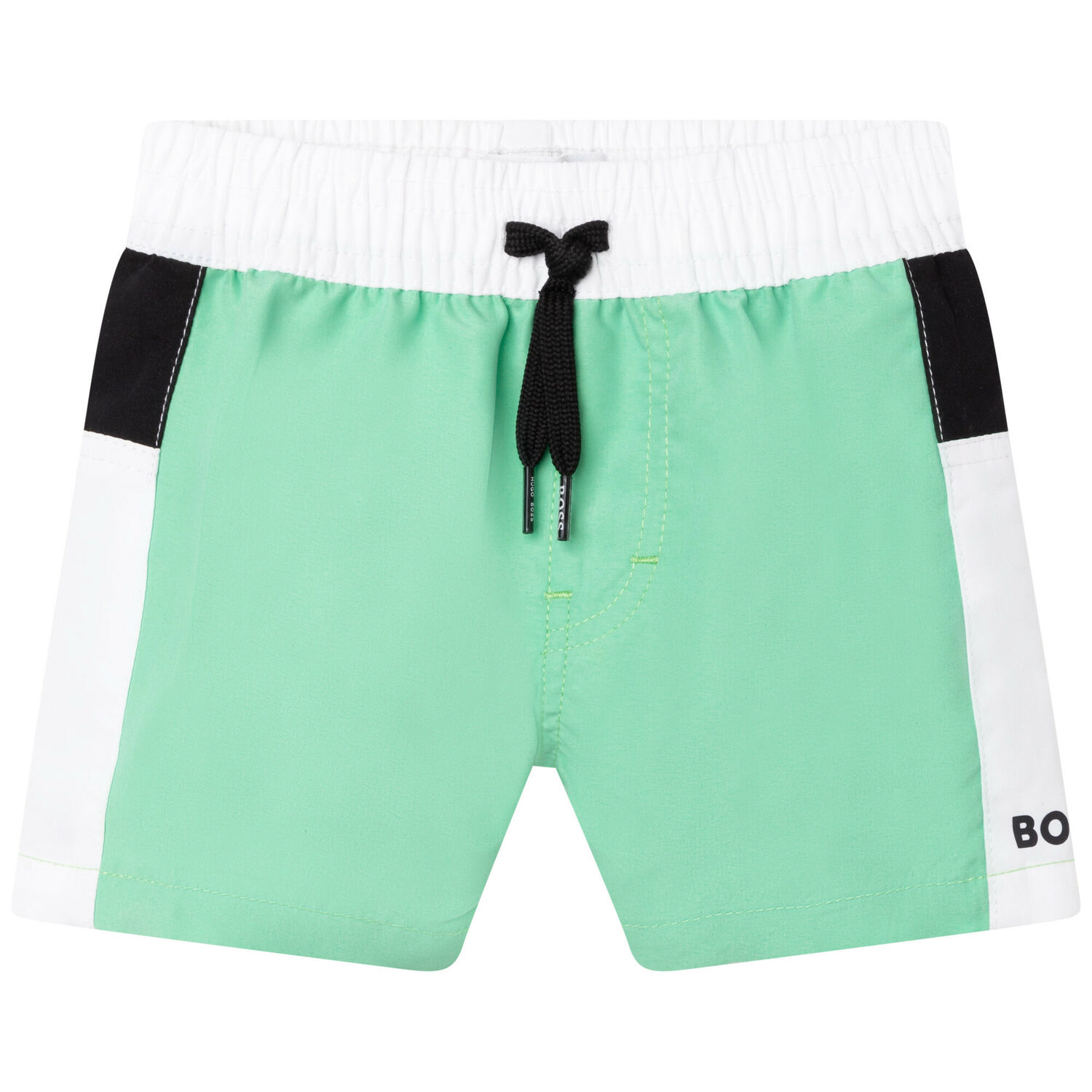 Younger Boys Green Logo Swim Shorts, 1, hi-res
