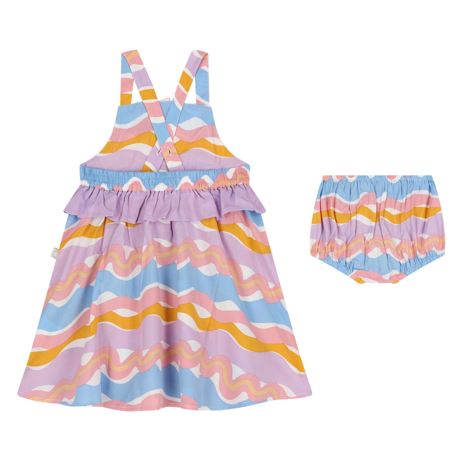 Younger Girls Purple & Orange Fish Dress Set, 1, hi-res