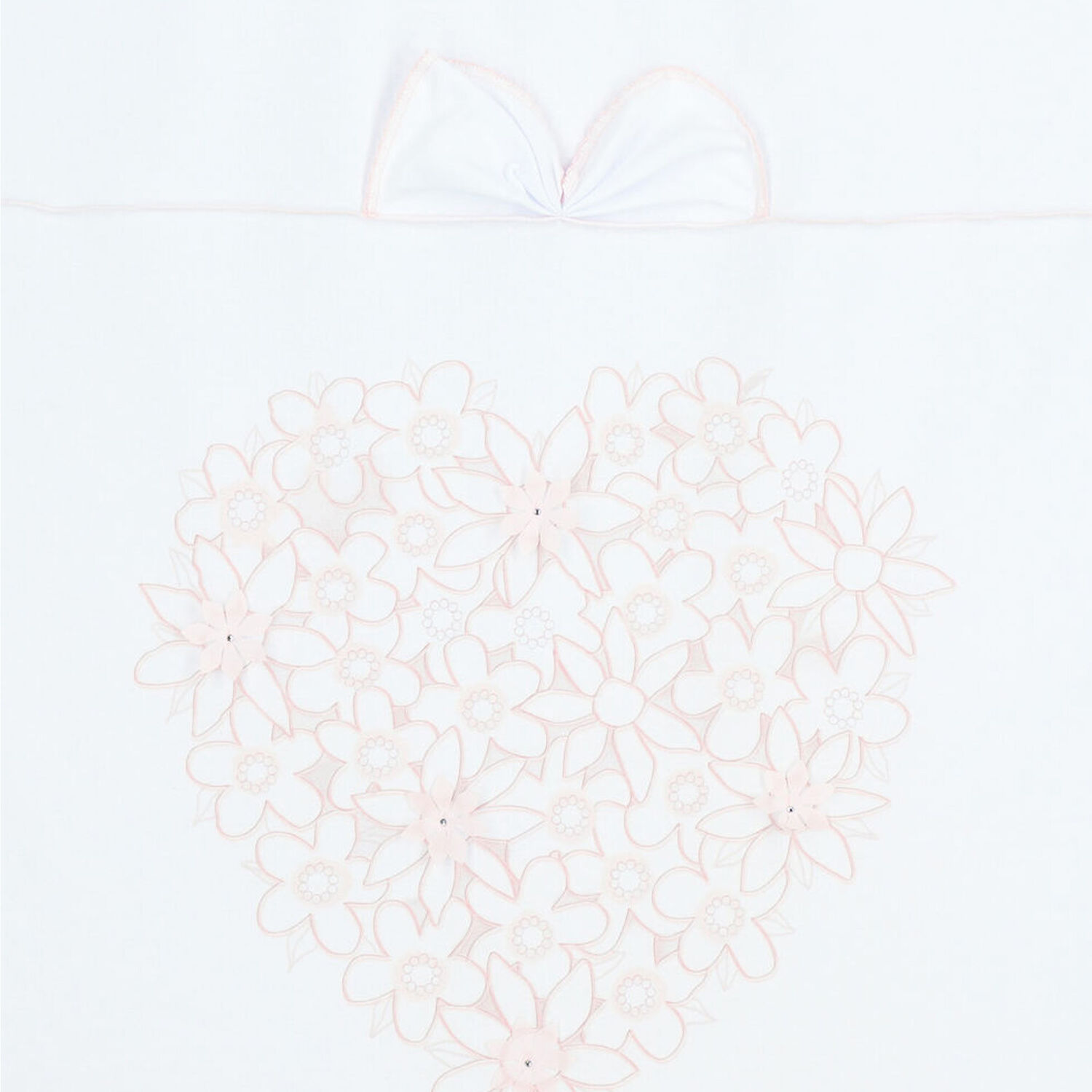 Baby Girls White Floral Blanket, 1, hi-res