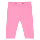 Younger Girls White & Pink Leggings Set, 1, hi-res