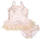 Girls Pink & Gold Tankini, 1, hi-res