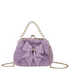 Girls Lilac Faux Fur Handbag, 2, hi-res
