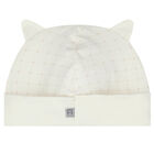 Ivory & Navy Logo Baby Hat, 1, hi-res
