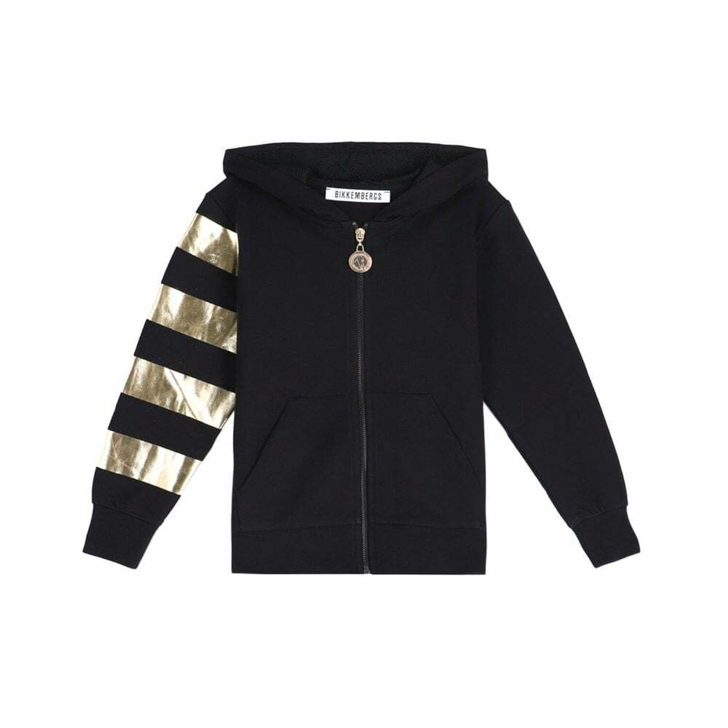 Boys Black & Gold Cotton Sweatshirt, 1, hi-res