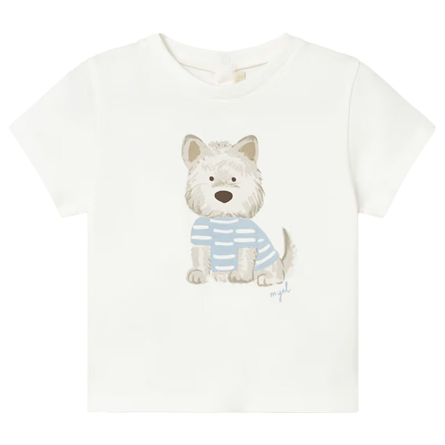 Younger Boys Ivory Puppy T-Shirt , 1, hi-res