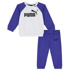 Younger Boys Blue & White Logo Tracksuit, 1, hi-res