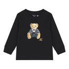 Baby Boys Black & Green Polo Bear Tartan Trouser Set, 1, hi-res