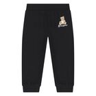 Younger Black Teddy Bear Logo Joggers, 1, hi-res