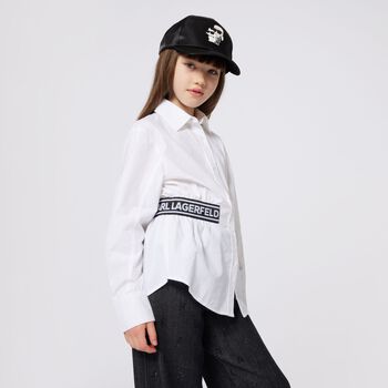 Girls Black Logo Denim Jeans