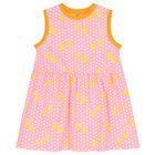 Girls Pink & Orange Star Dress, 1, hi-res
