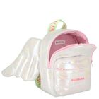 Girls Silver Iridescent Logo Backpack, 1, hi-res