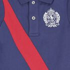 Baby Boys Blue Logo Polo Romper, 1, hi-res