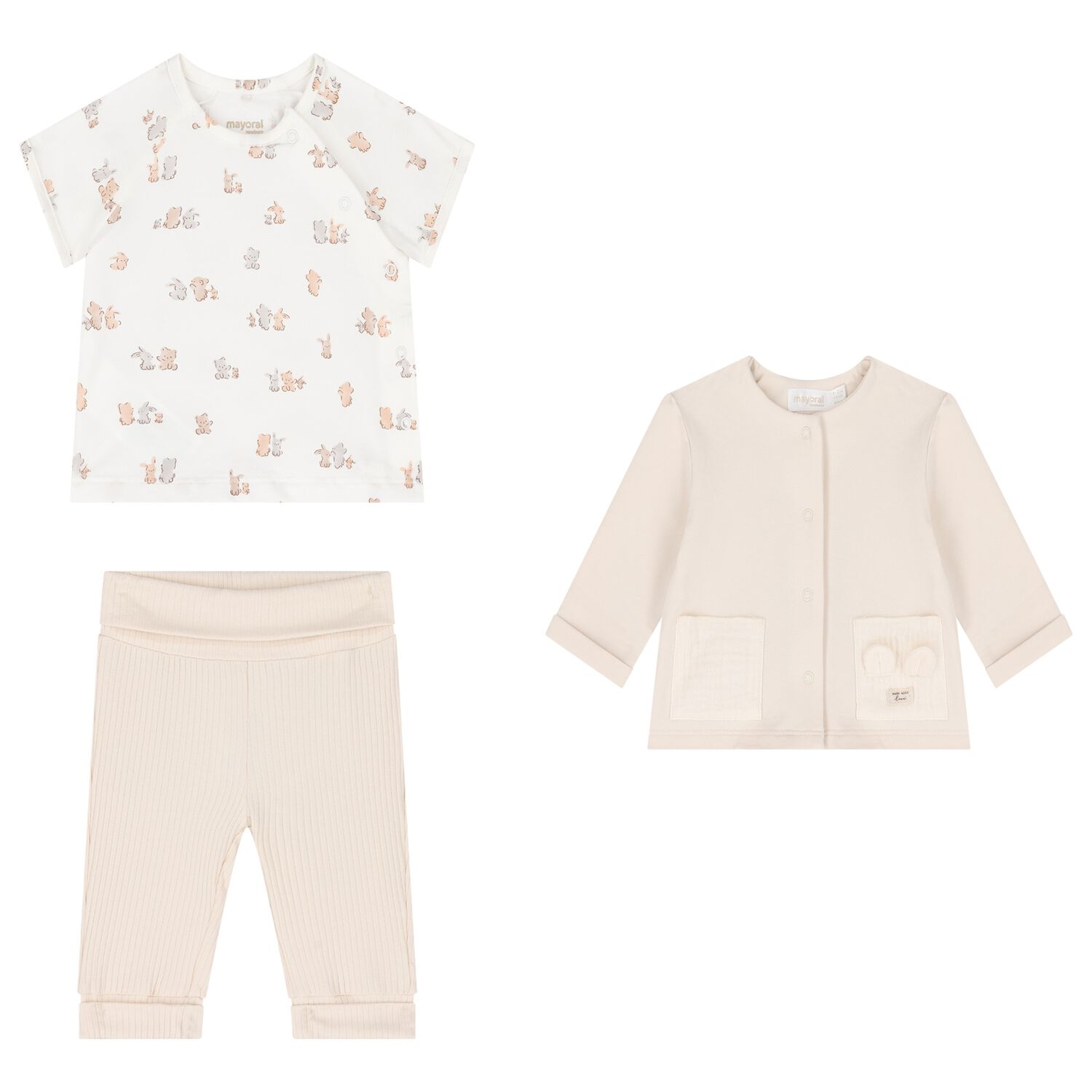 Baby Ivory & Beige Tracksuit Set, 1, hi-res image number null