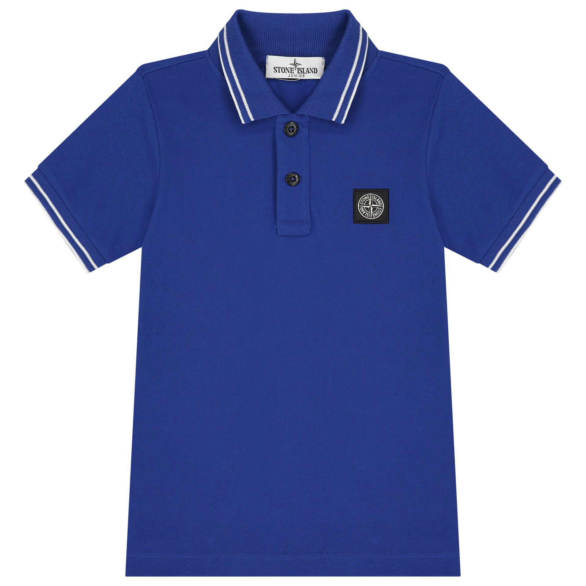 Stone Island Boys Blue Logo Polo Shirt Junior Couture UK