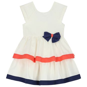 Girls White Bow Dress