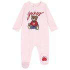 Baby Girls Pink Teddy Bear Babygrow, 2, hi-res