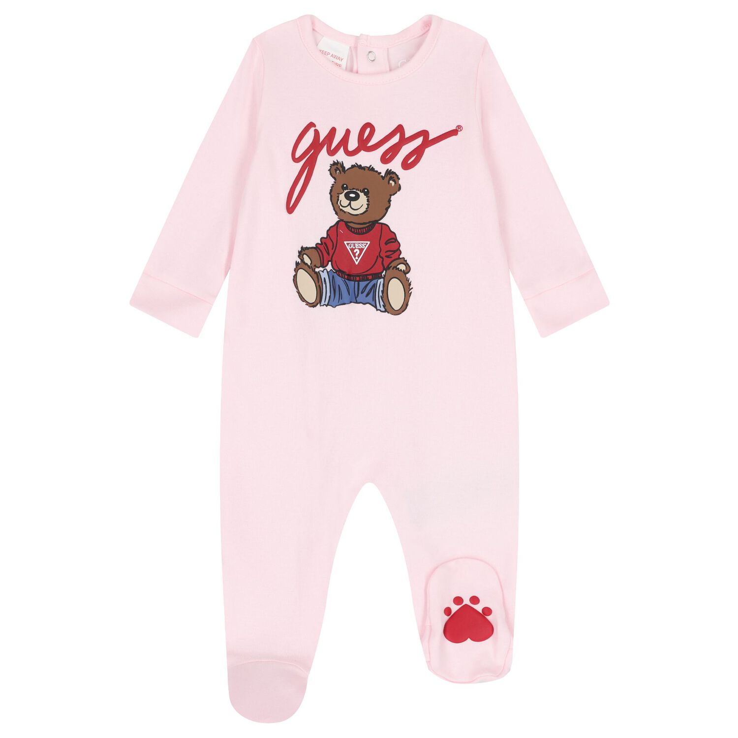 Baby Girls Pink Teddy Bear Babygrow, 2, hi-res