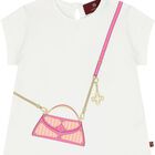 Younger Girls White Bag Logo T-Shirt, 1, hi-res