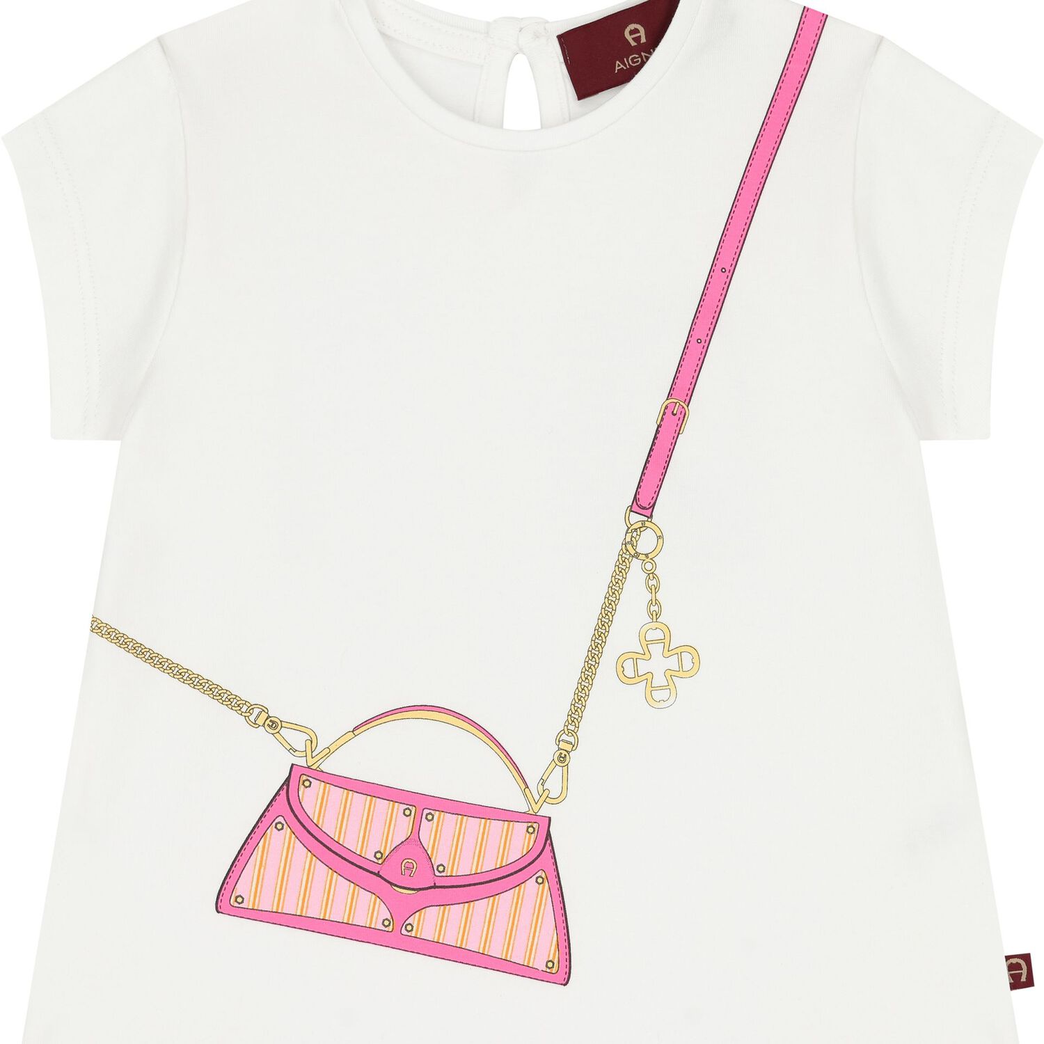 Younger Girls White Bag Logo T-Shirt, 1, hi-res