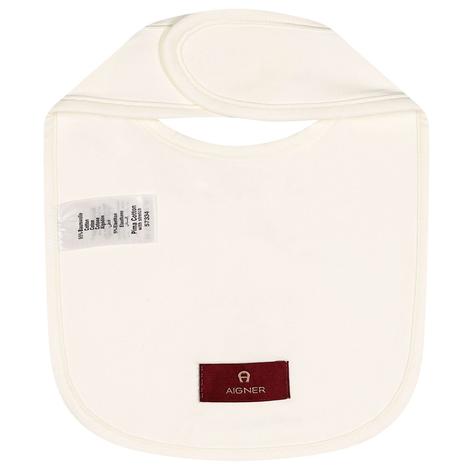 Ivory Teddy Bear Logo Baby Bib, 1, hi-res