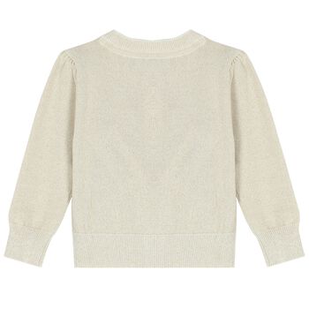 Baby Girls Gold Bow Cardigan
