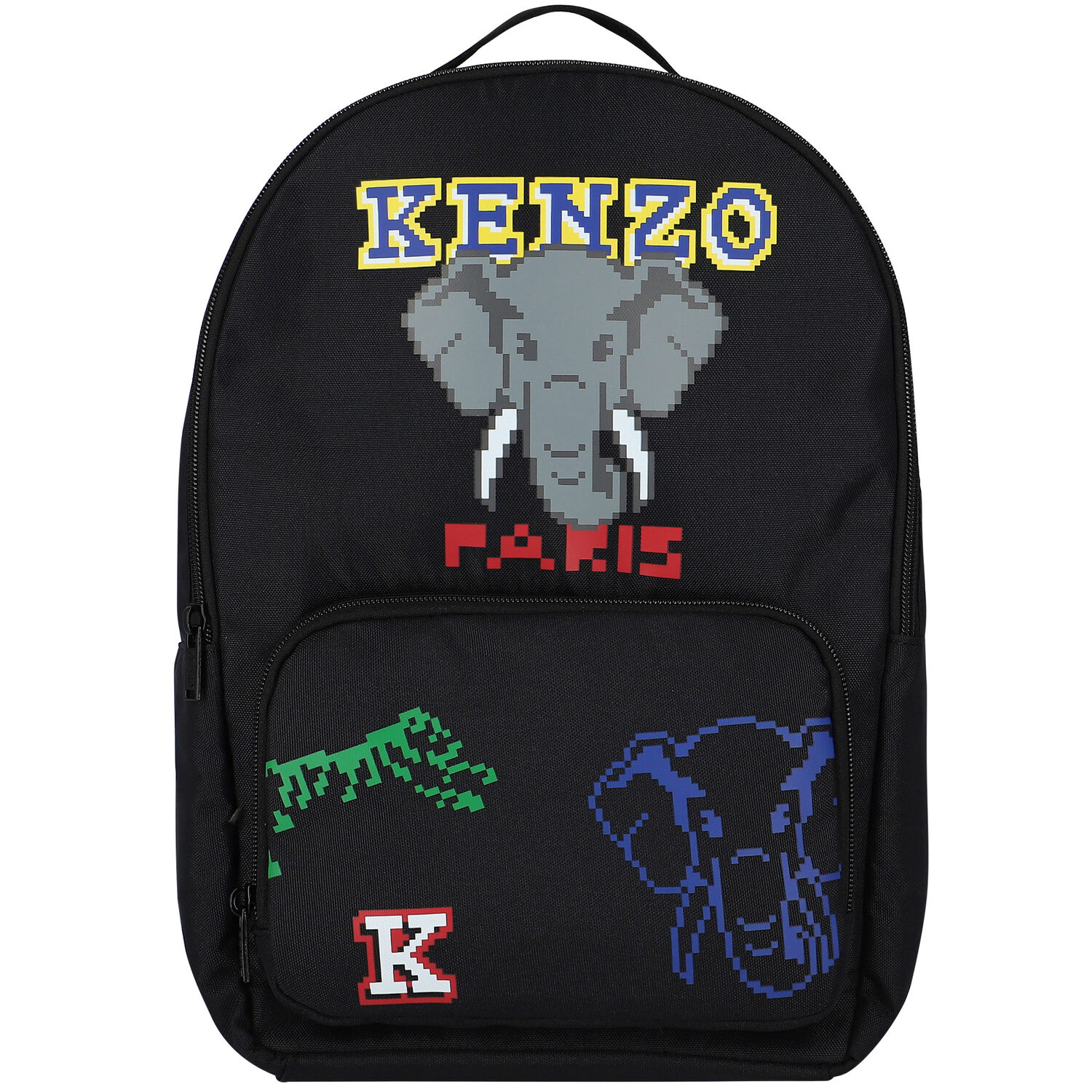 Boys Black Elephant Logo Backpack, 1, hi-res