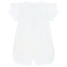 Baby Girls White Swan Romper, 1, hi-res