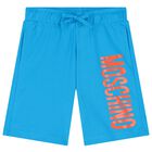 Boys White & Blue Cotton Shorts Set, 2, hi-res