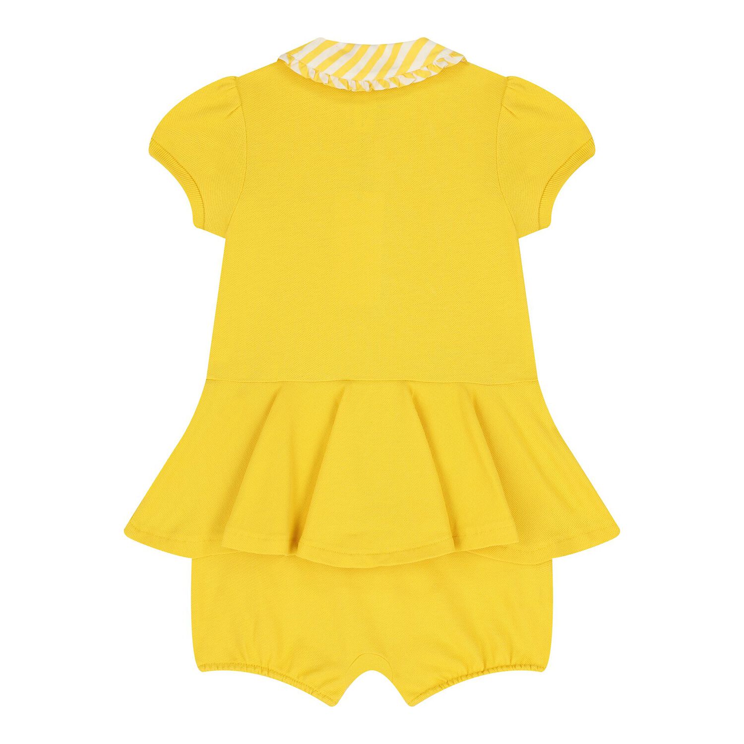 Baby Girls Yellow Logo Romper, 1, hi-res