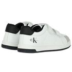 White & Black Logo Trainers, 1, hi-res