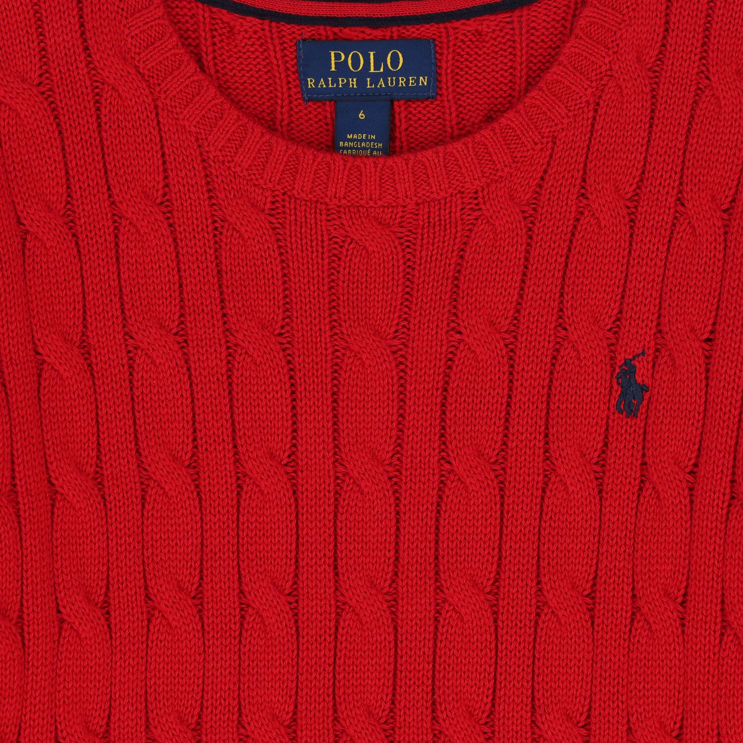Red Logo Cable Knit Jumper, 1, hi-res