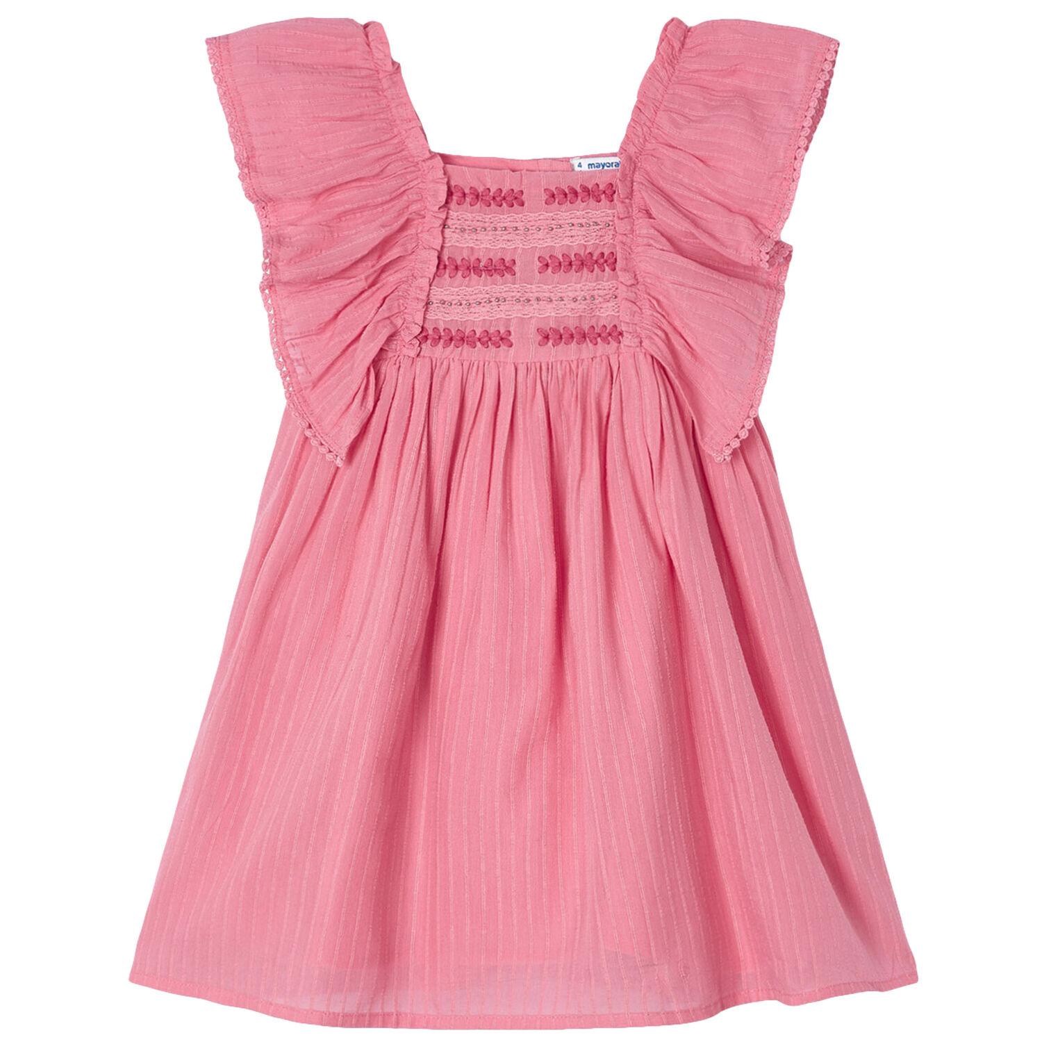 Girls Pink Cotton Dress, 1, hi-res image number null