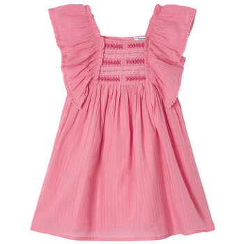Girls Pink Cotton Dress