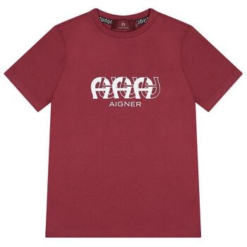 Boys Burgundy Logo T-Shirt
