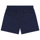 Boys Navy Blue Logo Shorts, 1, hi-res