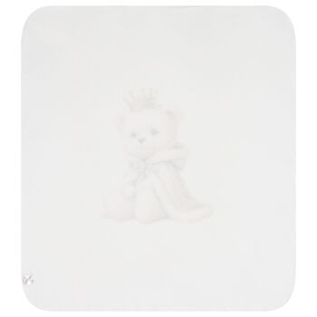 Ivory Teddy Bear Baby Blanket