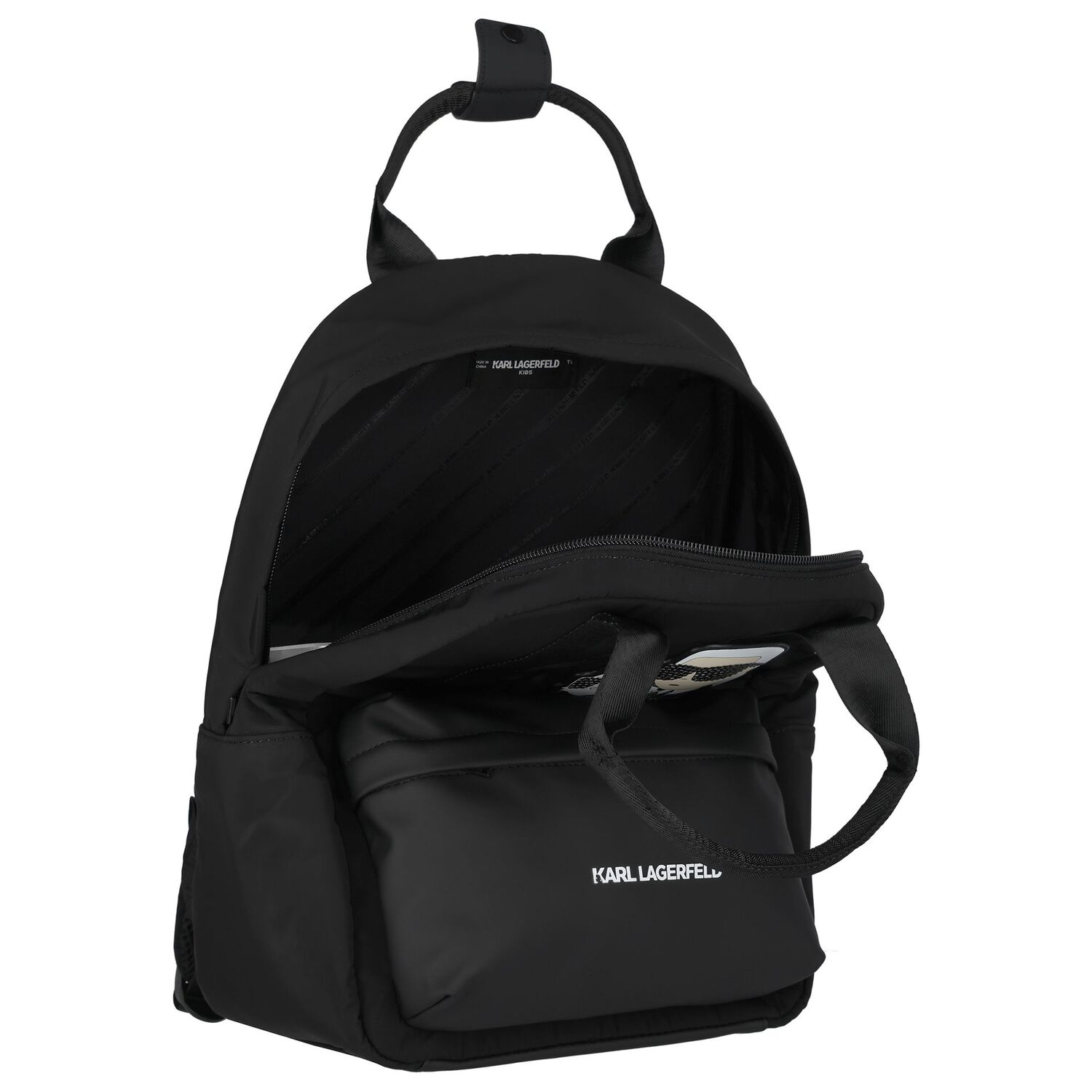 Girls Black Ikonik Logo Backpack, 1, hi-res image number null