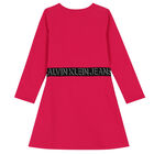 Girls Pink Logo Dress, 2, hi-res