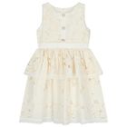 Girls Ivory Floral Cutwork Dress, 1, hi-res