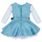 Girls Blue Satin & Tulle Dress, 1, hi-res
