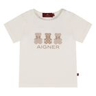 Younger Girls Ivory Teddy Bear T-Shirt, 1, hi-res