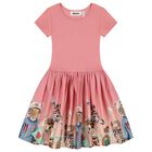 Girls Pink Animals Dress, 2, hi-res