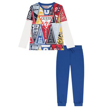 Boys Red & Blue Logo Joggers Set