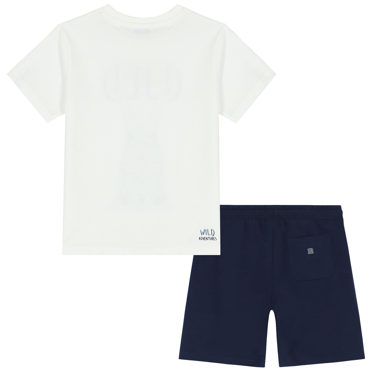 Boys Ivory & Navy Crocodile Shorts Set, 1, hi-res