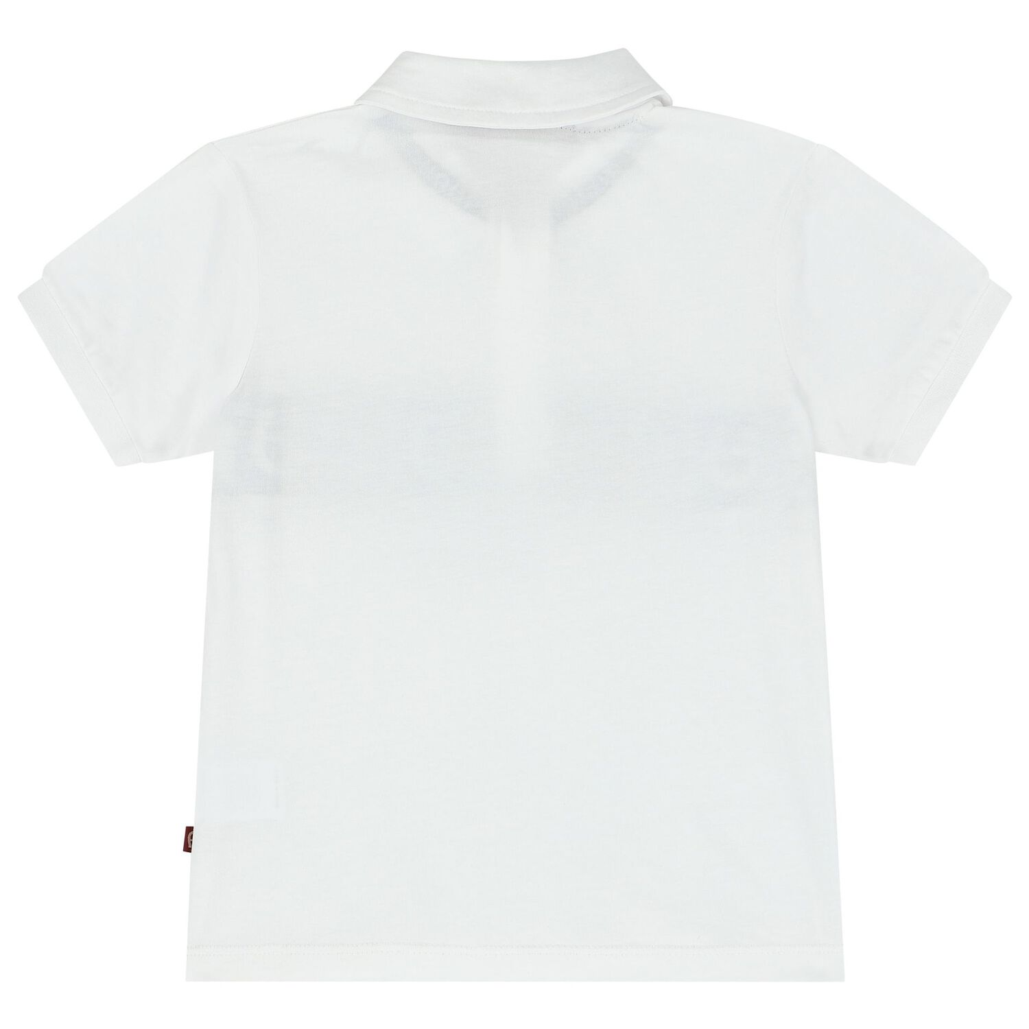 Younger Boys White & Black Logo Polo Shirt, 1, hi-res