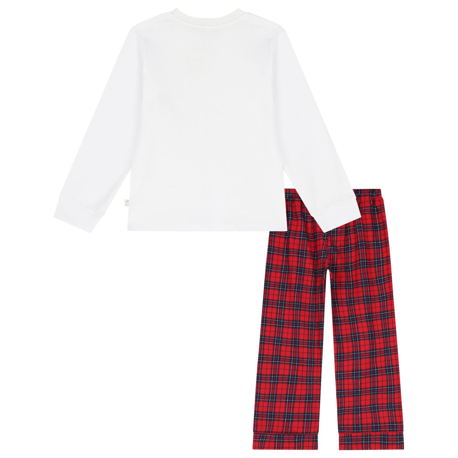 Boys White & Red Tartan Check Pyjamas, 1, hi-res image number null